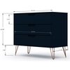 Manhattan Comfort Rockefeller Dresser in Tatiana Midnight Blue (Set of 2) 2-103GMC4